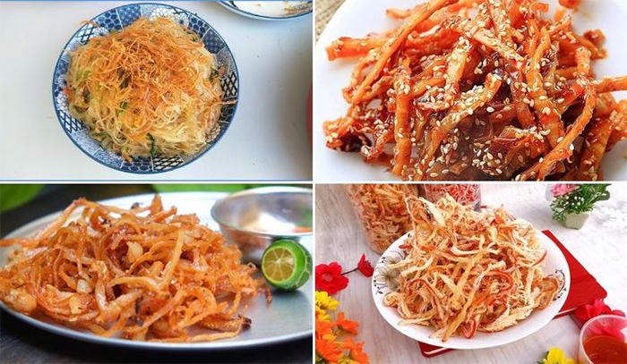 Mực khô loại nhỏ có thể chế biến thành nhiều món ăn hấp dẫn.