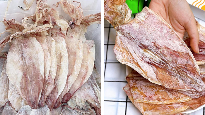 Mực khô câu zise nhỏ được làm từ những con mực tươi được đánh bắt từ biển sẽ được mổ ra, làm sạch ruột và nang mực chỉ để lại phần thân và đầu mực rồi đem phới dưới nắng cho đến khi mực khô và cứng lại.