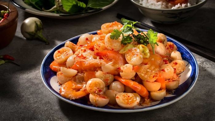 Tôm không kết hợp với các món xào khác 